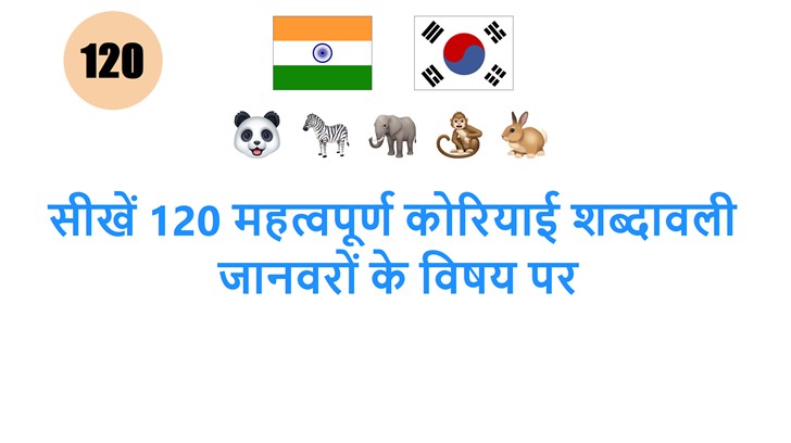 सीखें 120 महत्वपूर्ण कोरियाई शब्दावली: जानवरों के विषय पर